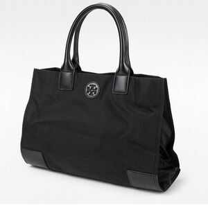 Tory Burch large Ella Black Nylon & leather tote